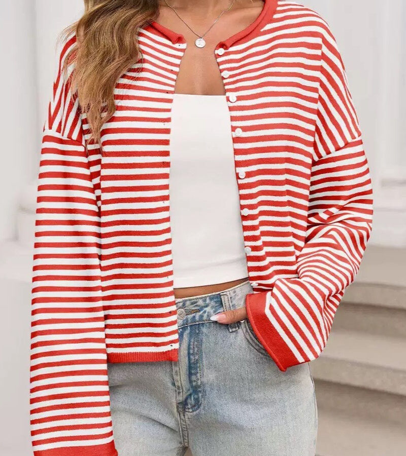 Striped Color Block Cardigan